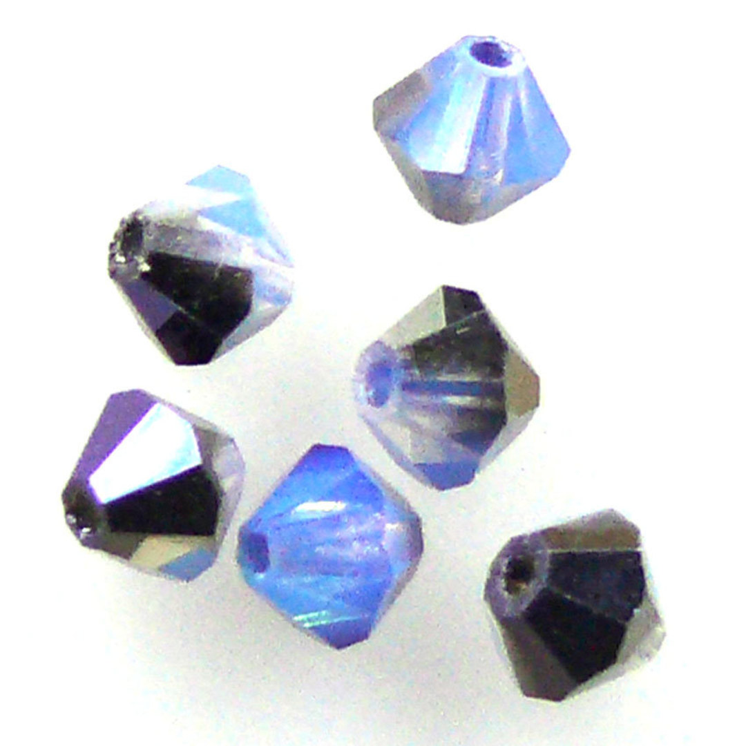 4mm Swarovski Crystal Bicone, White Opal Sky Blue image 0