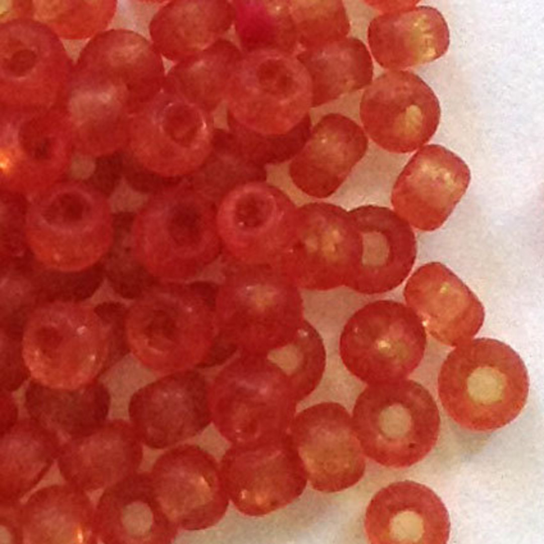 Miyuki size 11 round: F154 - Frosted Red with yellow tinges (7 grams) image 0