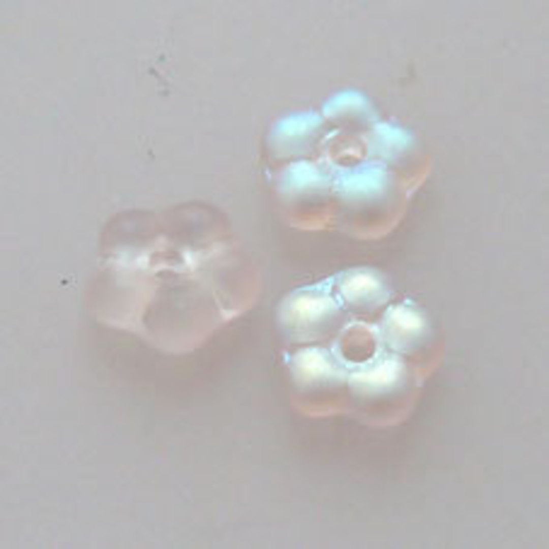 Baby Flat Flower, 5mm - Pink, frosted AB image 0