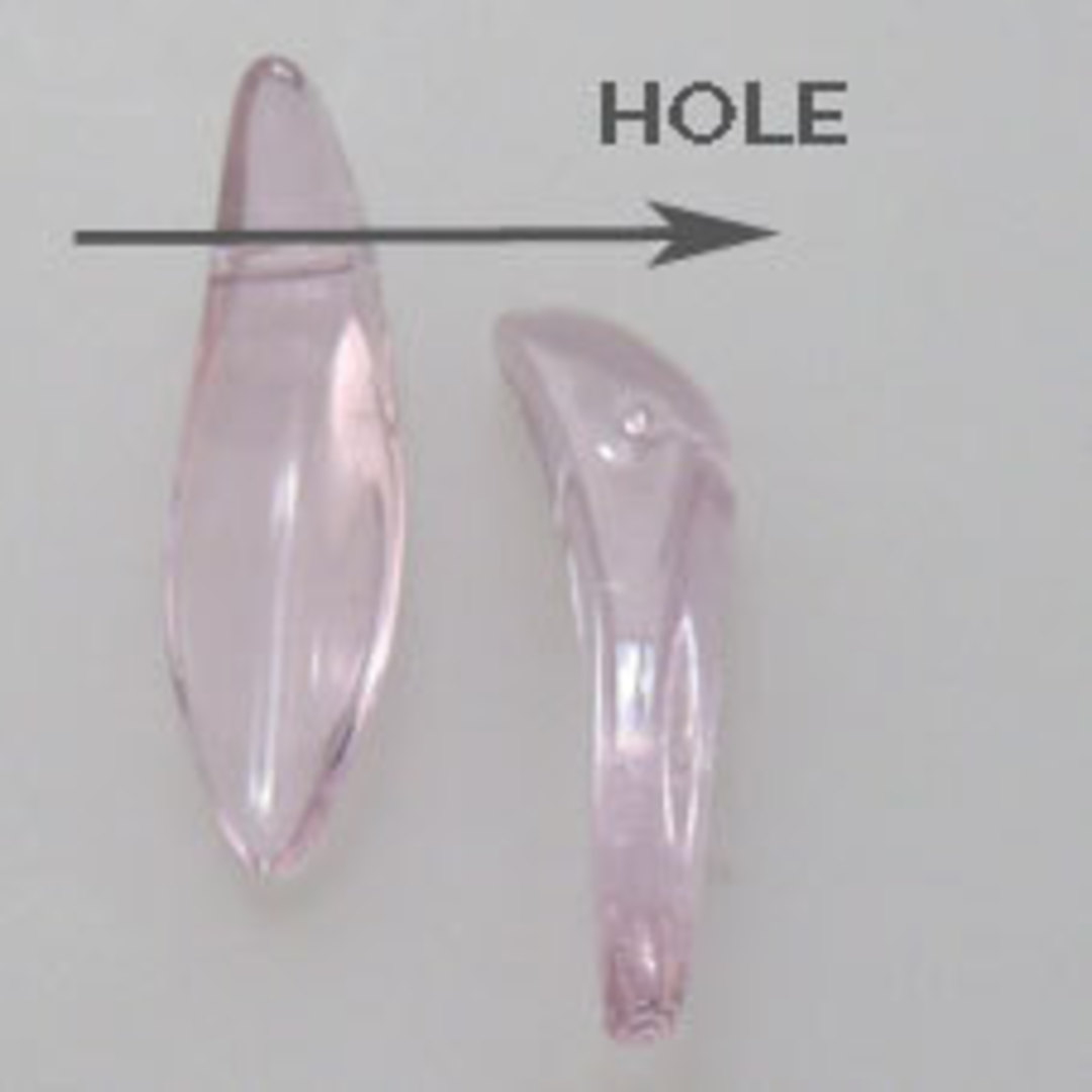 Curved Dagger Bead, 5mm x 18mm x 4mm: Light Pink image 0