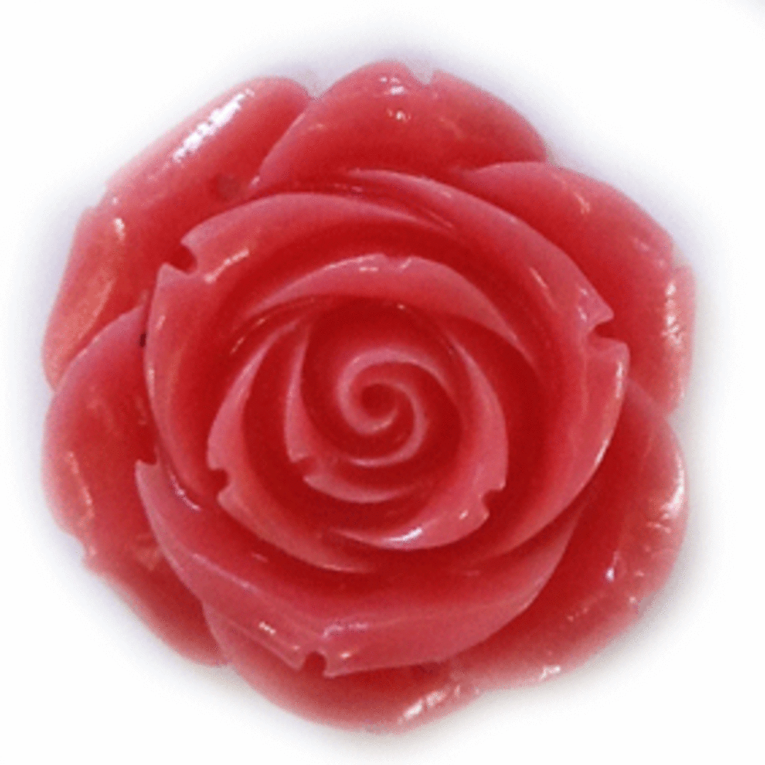 Acrylic rose with flat back, 35mm, coral image 0