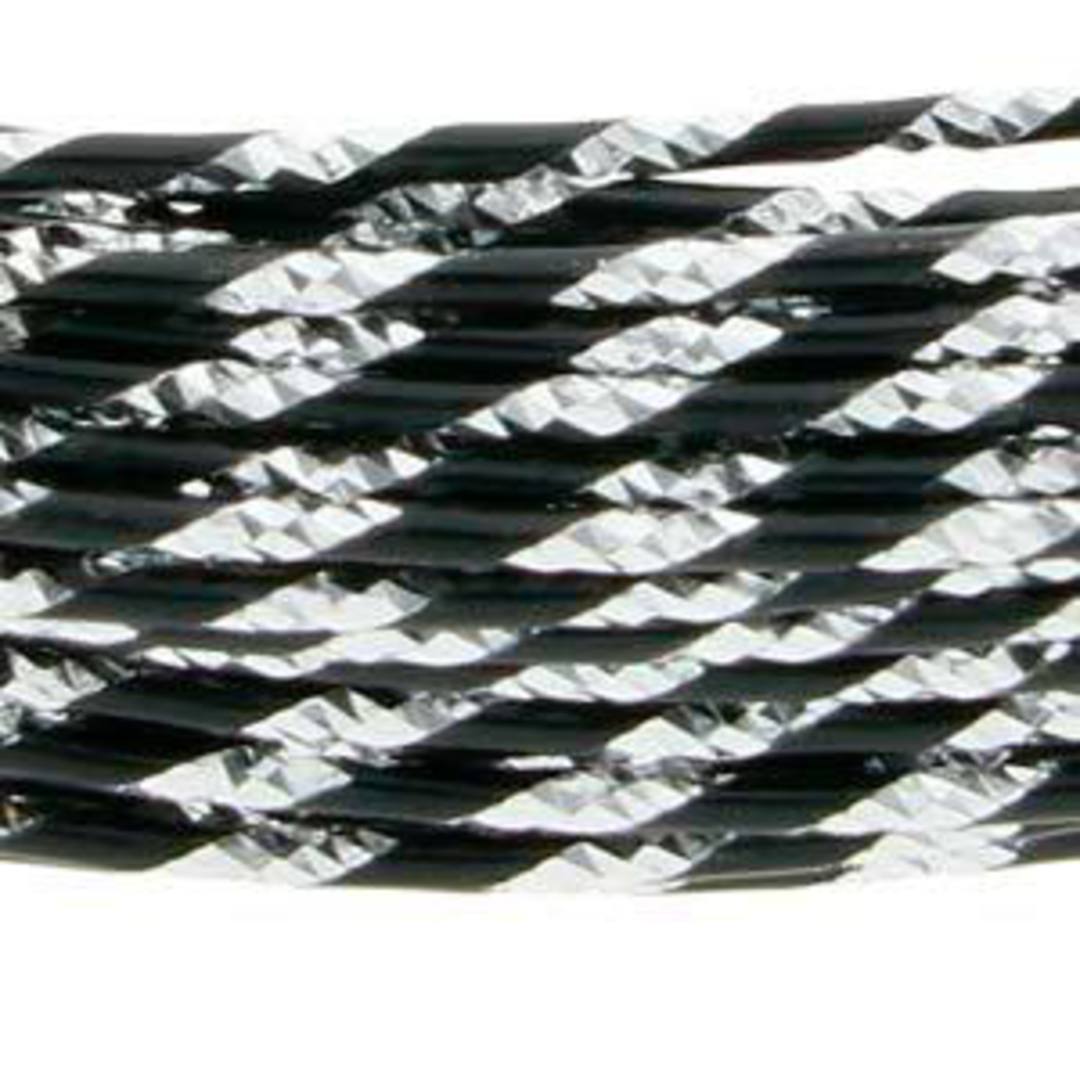 Aluminum Diamond Cut Craft Wire: 12 gauge - Black/Silver (dead soft) image 2