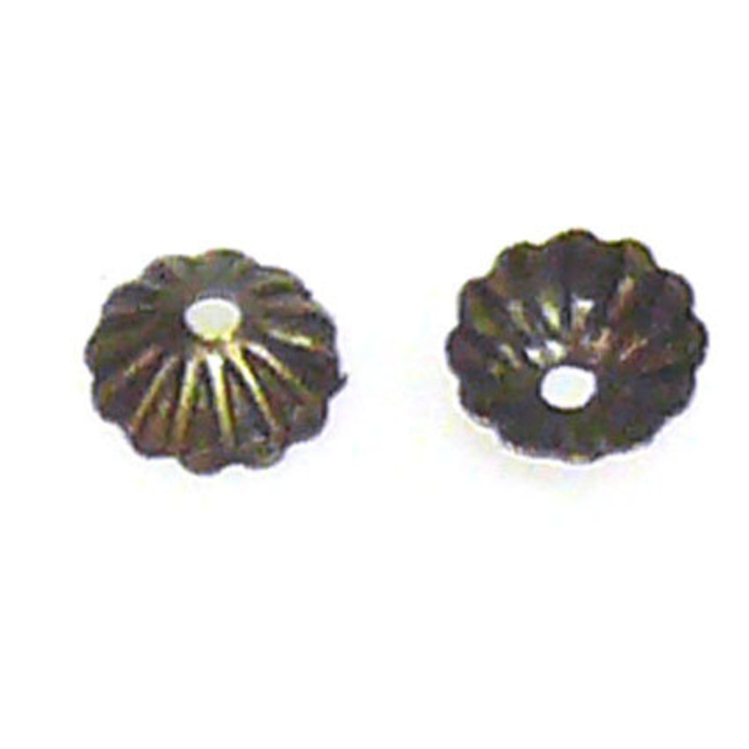 Antique Brass Bead Cap, 5mm, fluted, image 0
