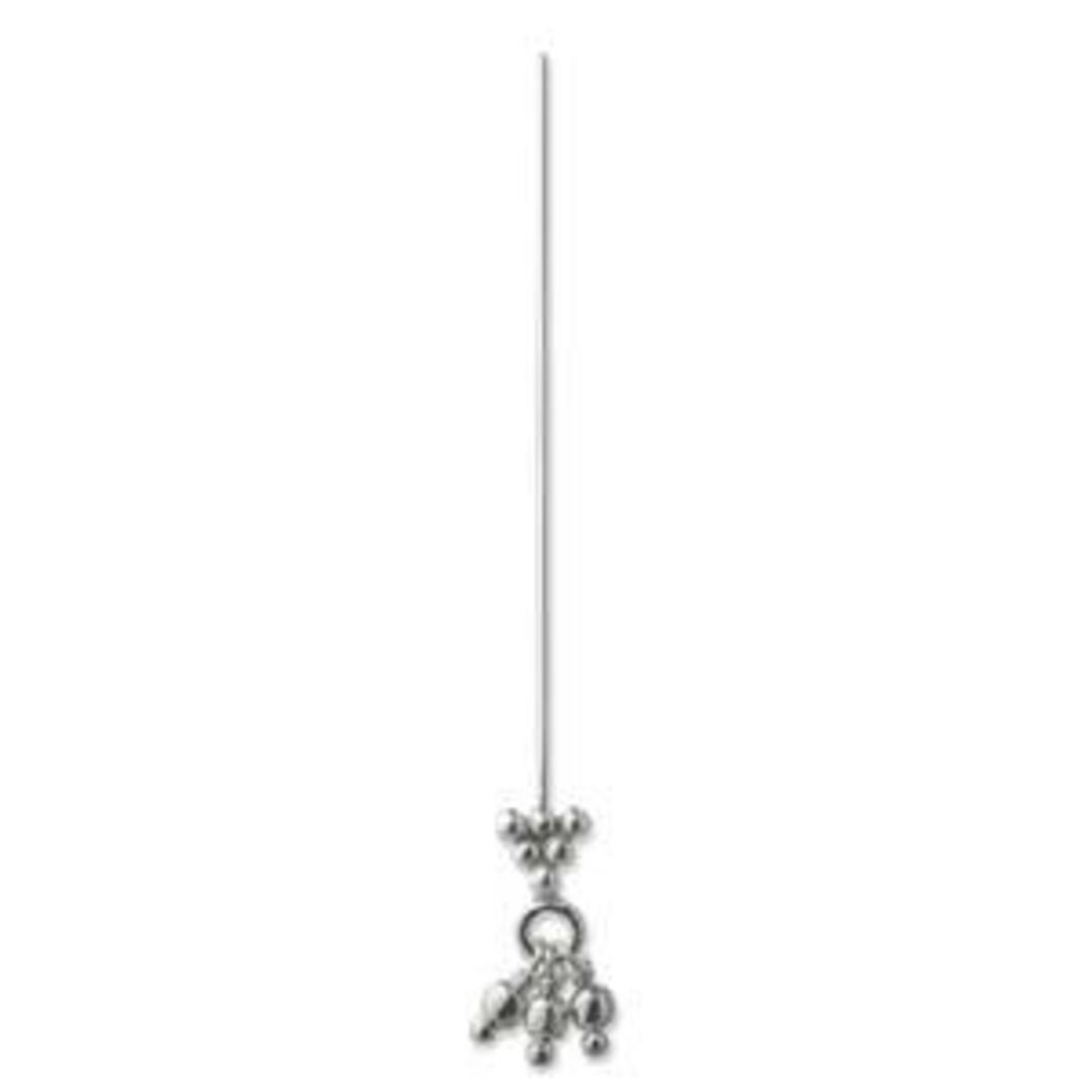 Sterling Silver: Headpin - 48mm, decorative dangle, 24 gauge. image 0