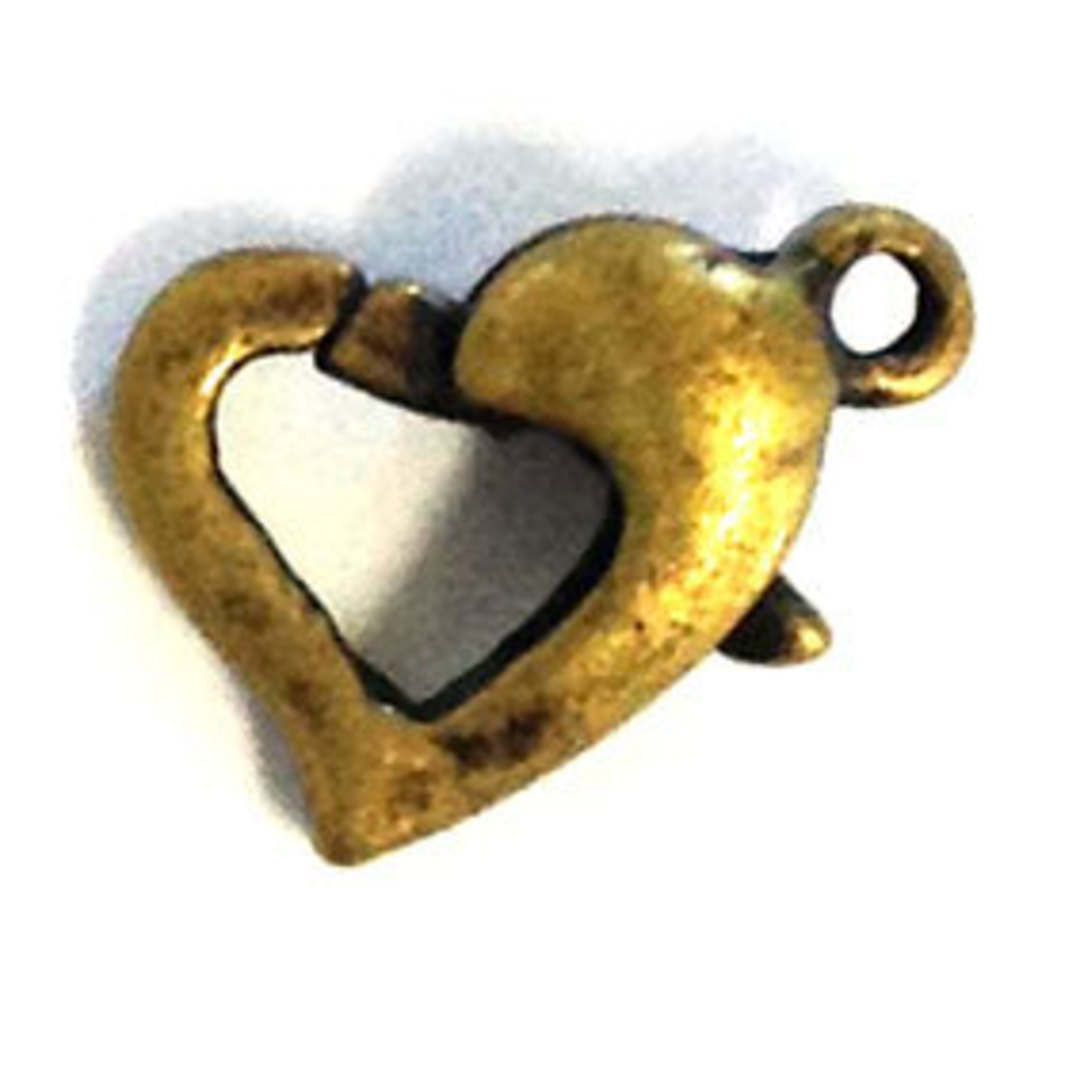 Heart Shaped Parrot Clasp - brass image 0