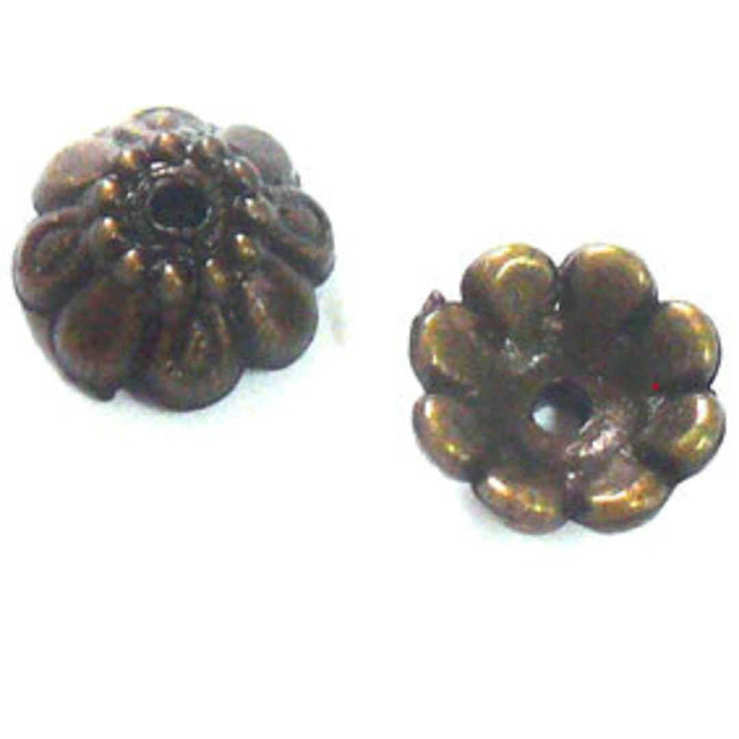 Antique Brass Bead Cap, ACRYLIC, 10mm, flower image 0