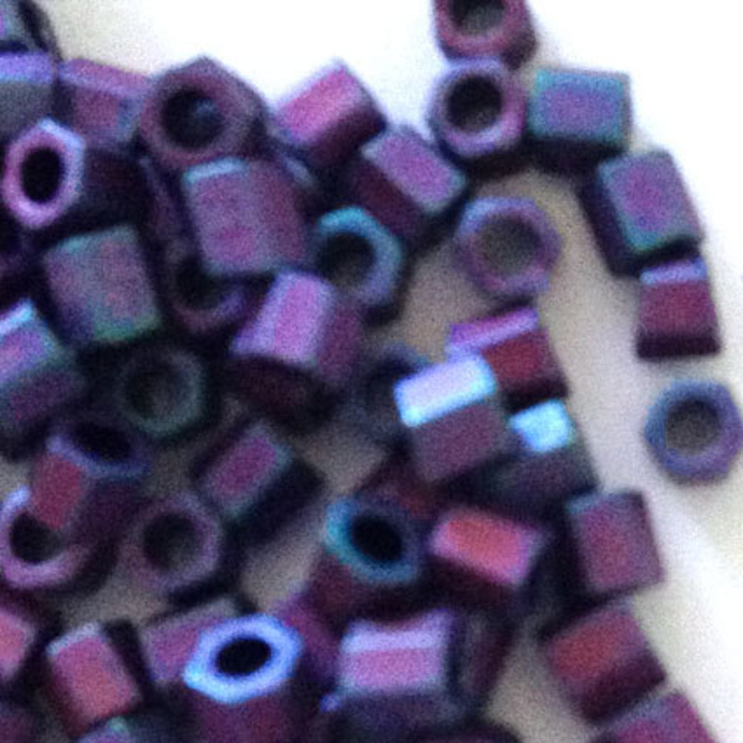 Toho size 8 hex: F463 - Frosted Deep Purple Iris (7 grams) image 0