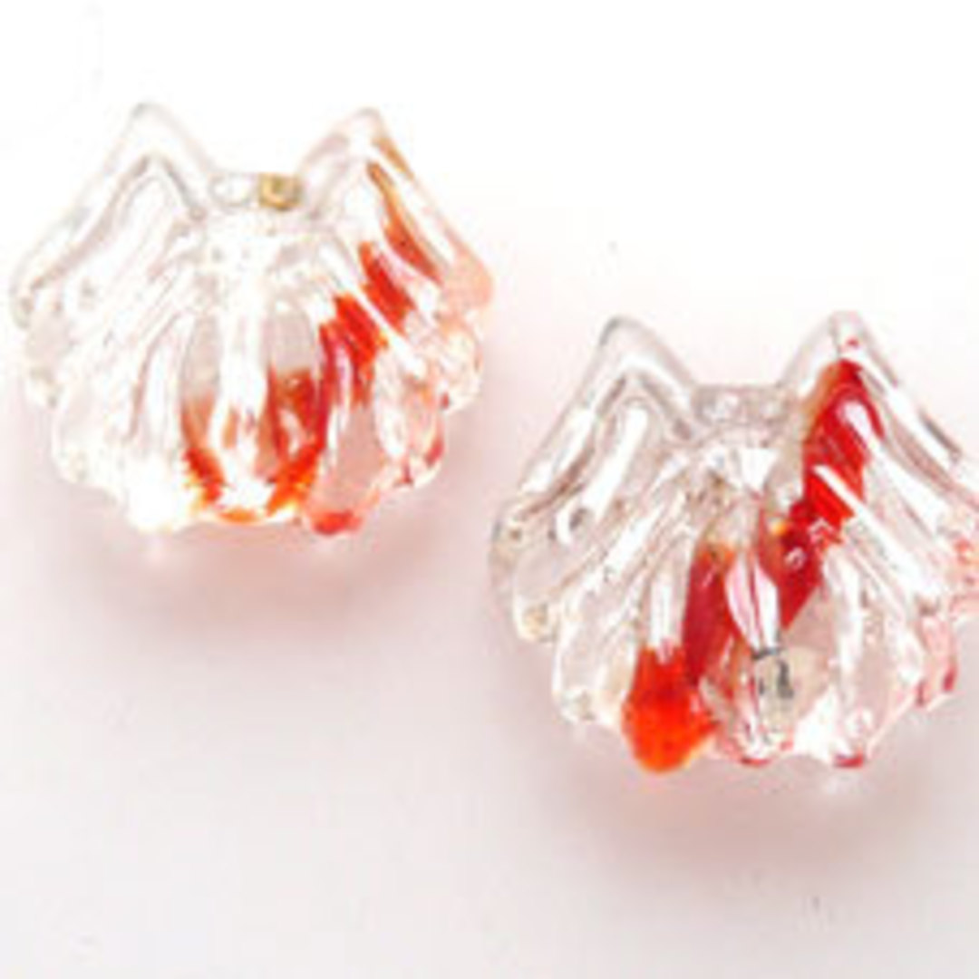 Glass Spider Bead, 14mm - Red/Transparent Mix image 0