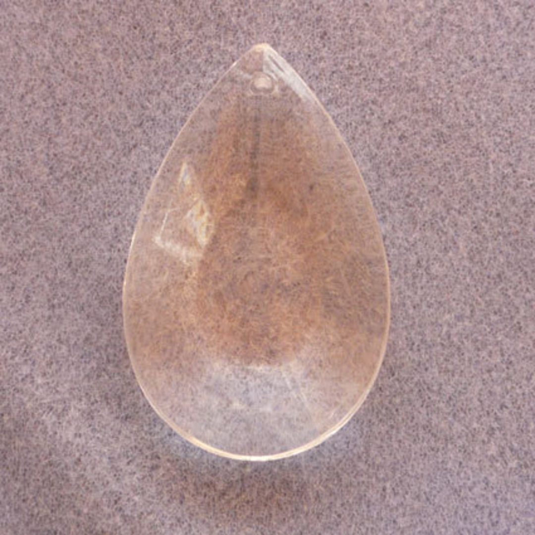 SECONDS (light scratching): Acrylic Chandelier Piece, flat pear shape 52x34mm image 0