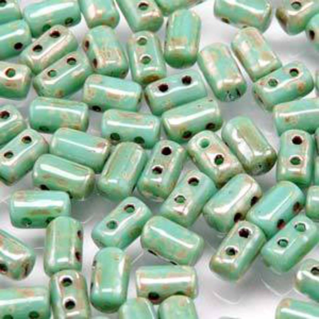 Rulla Bead: Turquoise Green Picasso image 0