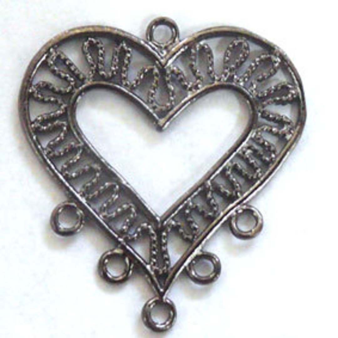 Gunmetal Chandelier Top, decorative heart image 0