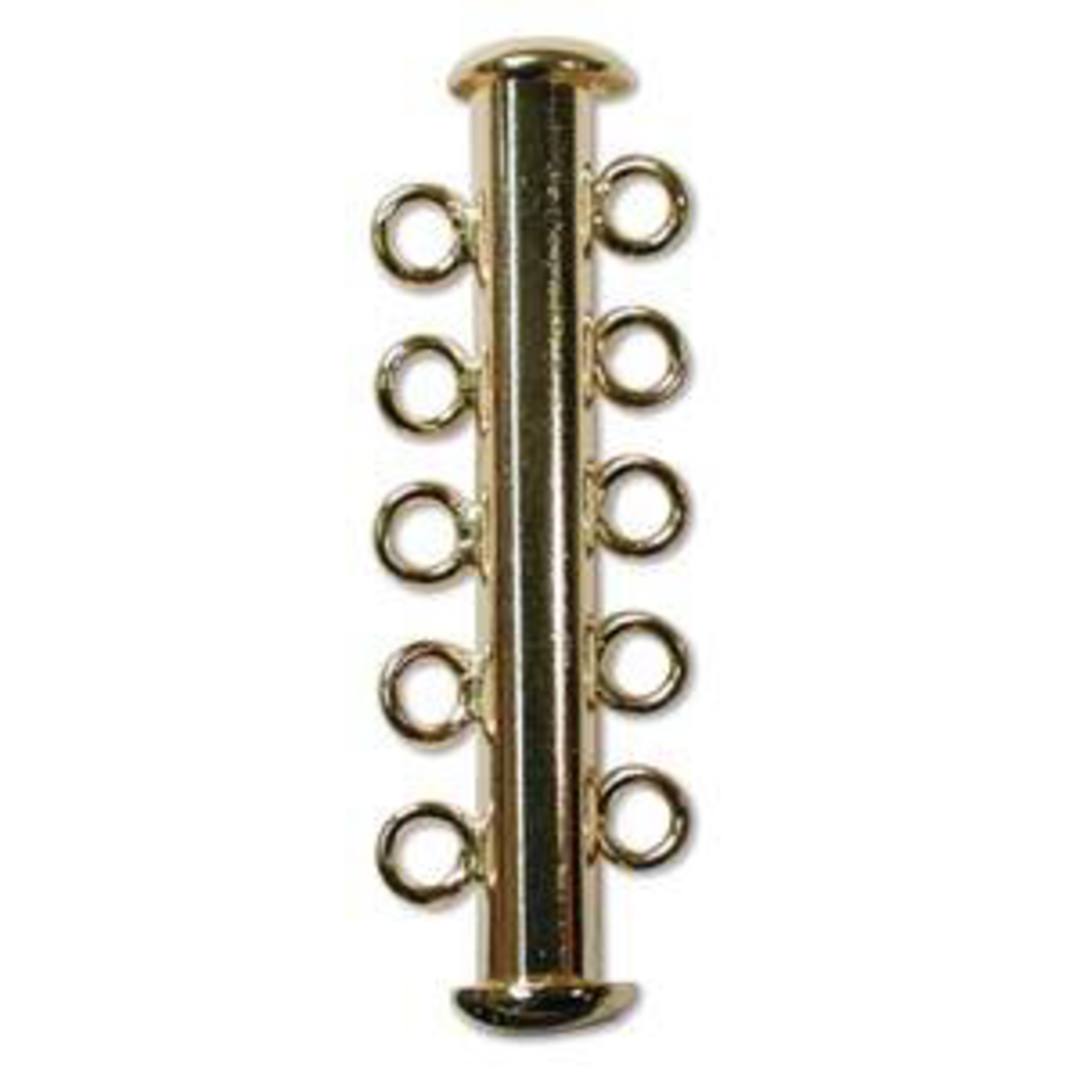 5 strand Spacer Clasp - gold image 0