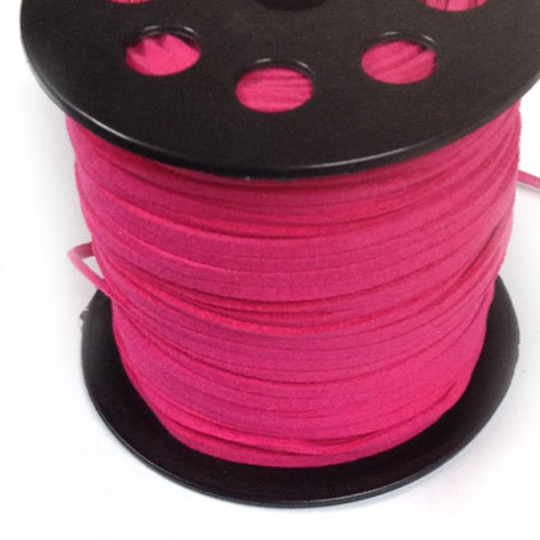 Faux Suede Cord, Hot Pink image 0