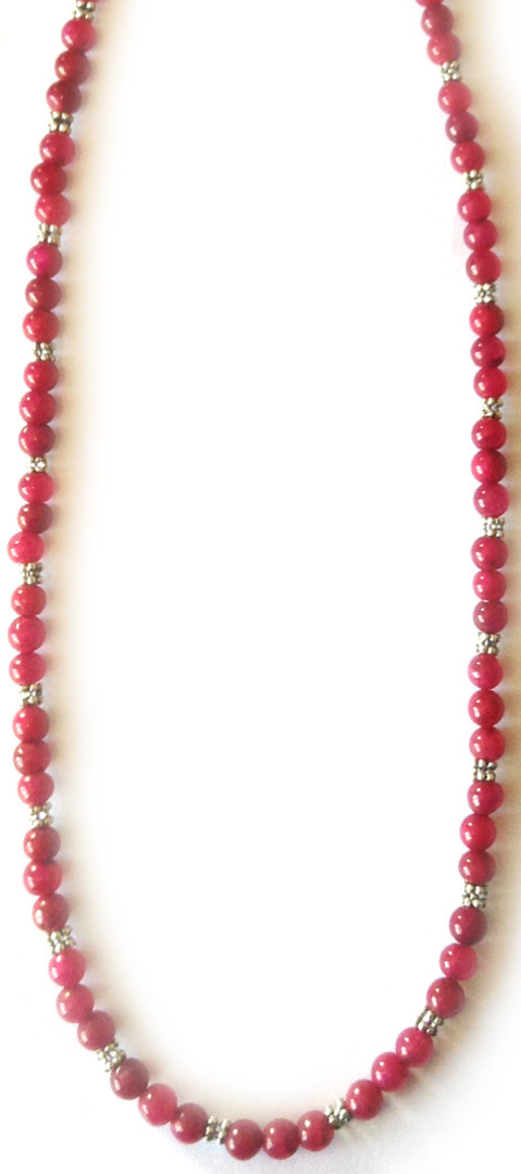 KITSET: Simple Semi Precious Necklace - Pink Jade (dyed) image 1