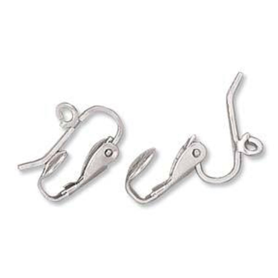 Clip On Earring (18mm long) - antique silver tone image 0