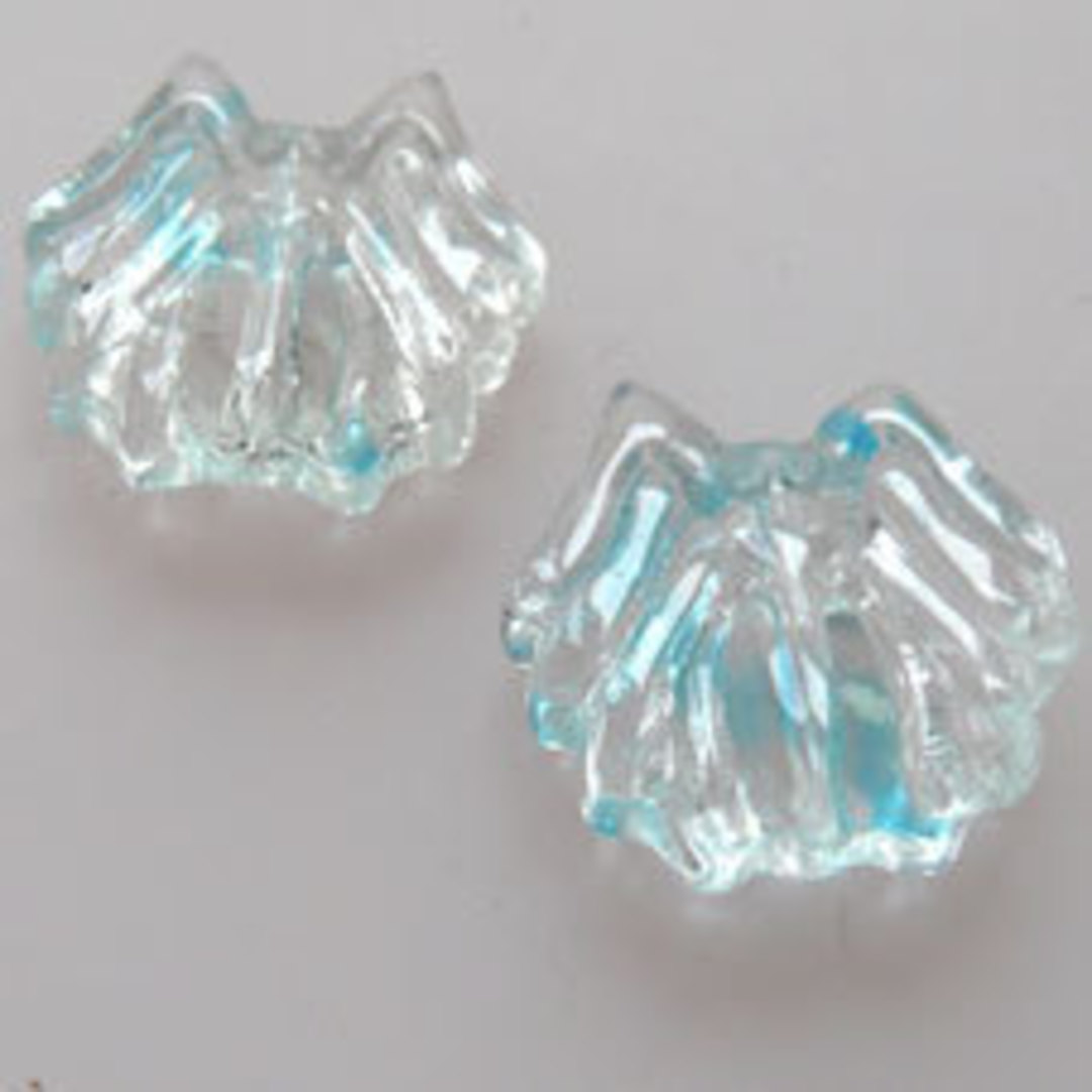 Glass Spider Bead, 14mm - Aqua/Transparent Mix image 0