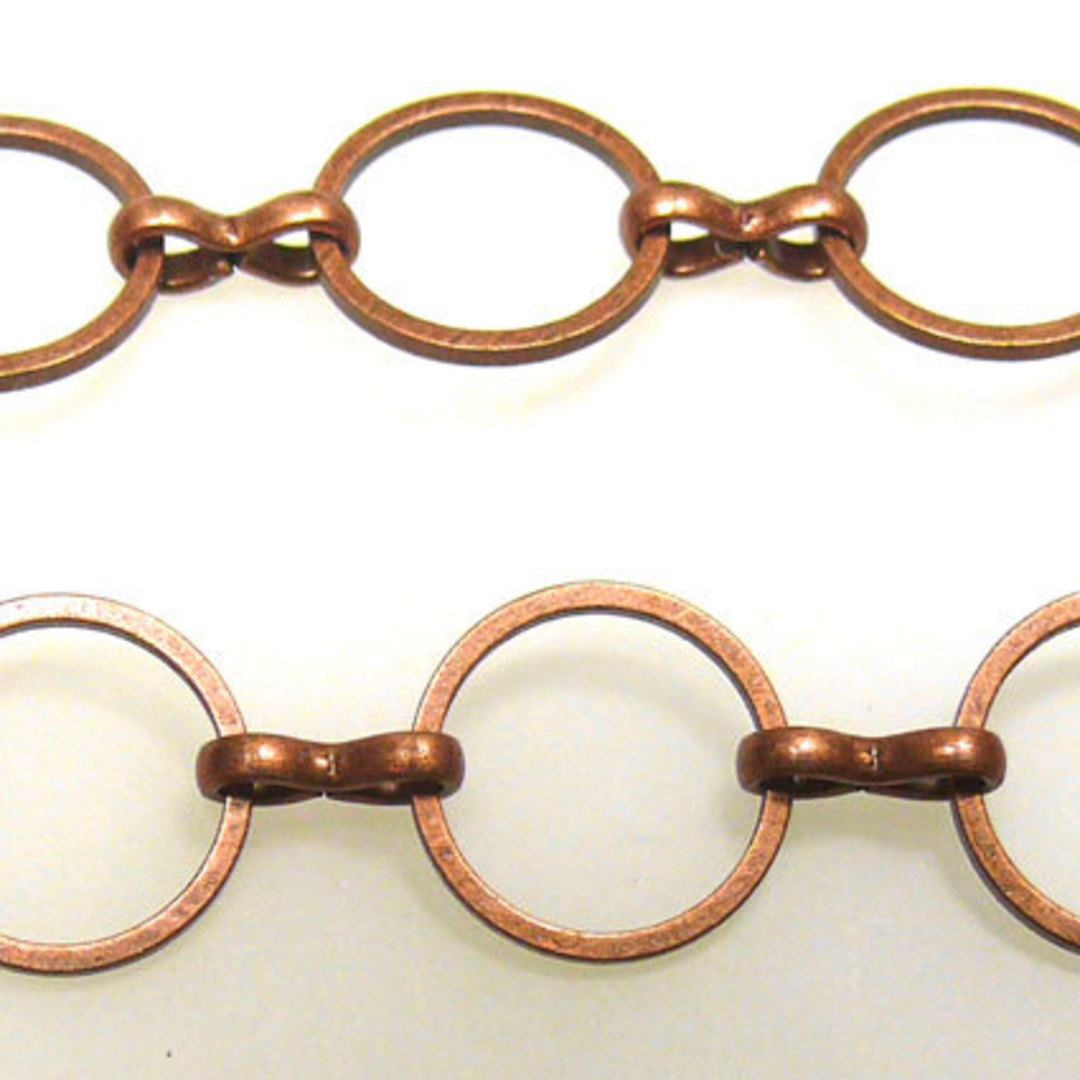 NICKEL FREE CHAIN: 12mm rounds with 8mm figure 8 link, Antique Copper image 0