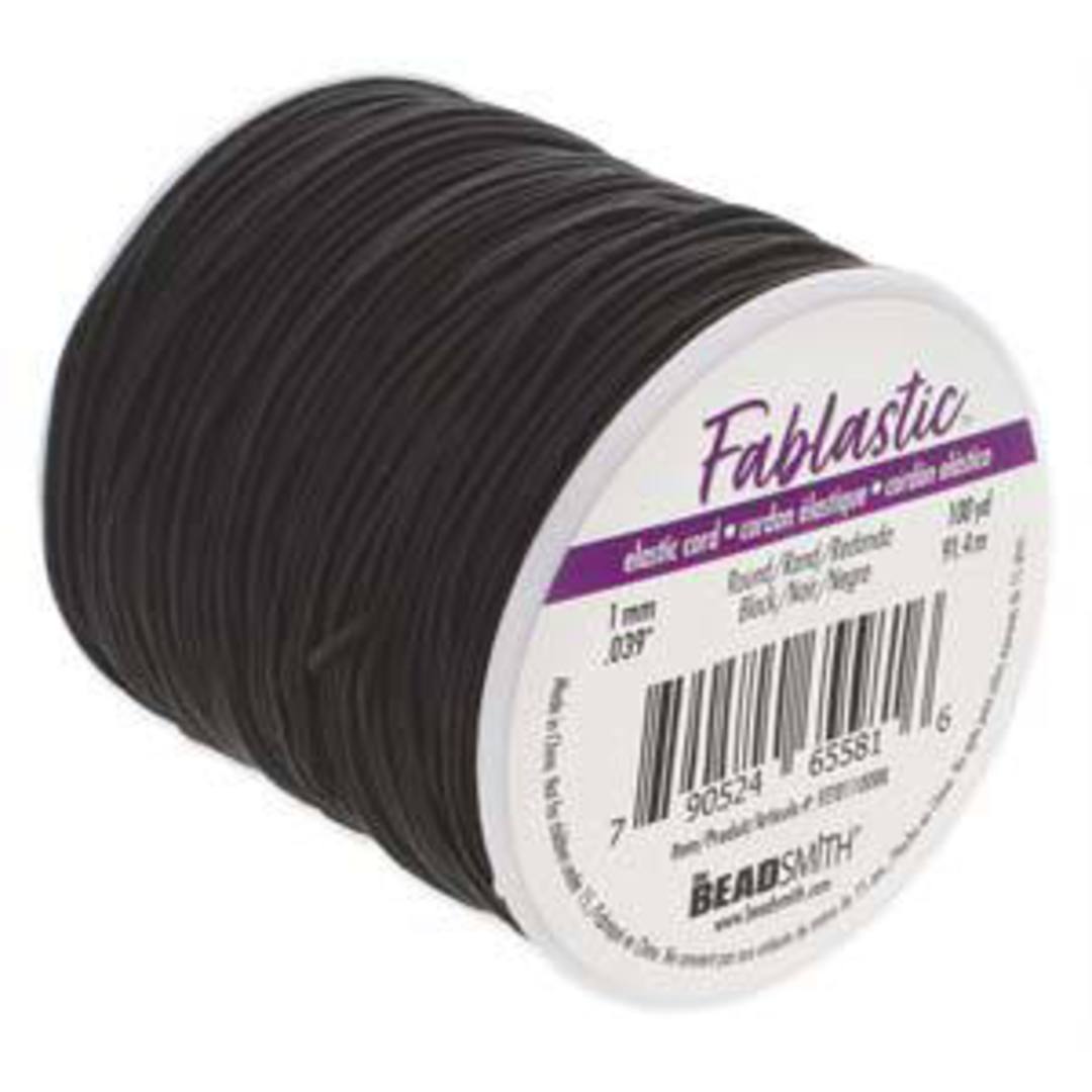 Fablastic round stretch cord: 1mm, black image 1