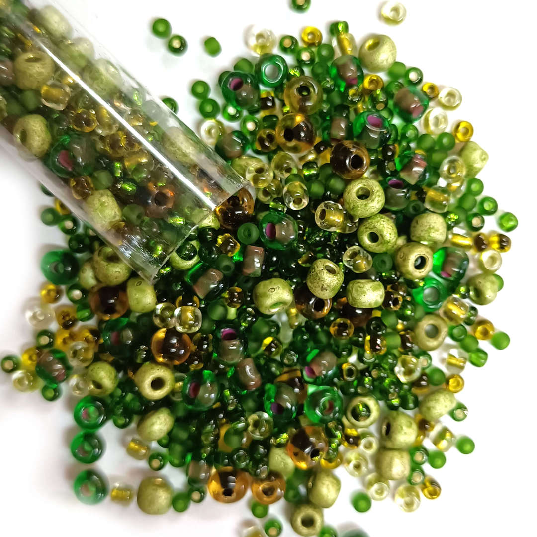 NEW! Seed Bead Mix, 25gm - Olive Harvest image 0