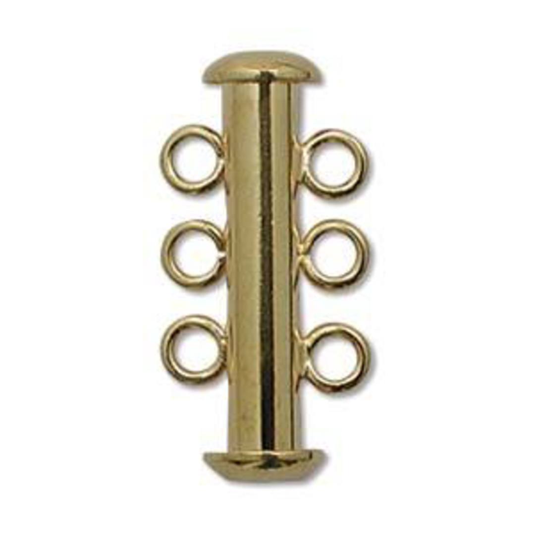 3 strand Spacer Clasp, gold image 0
