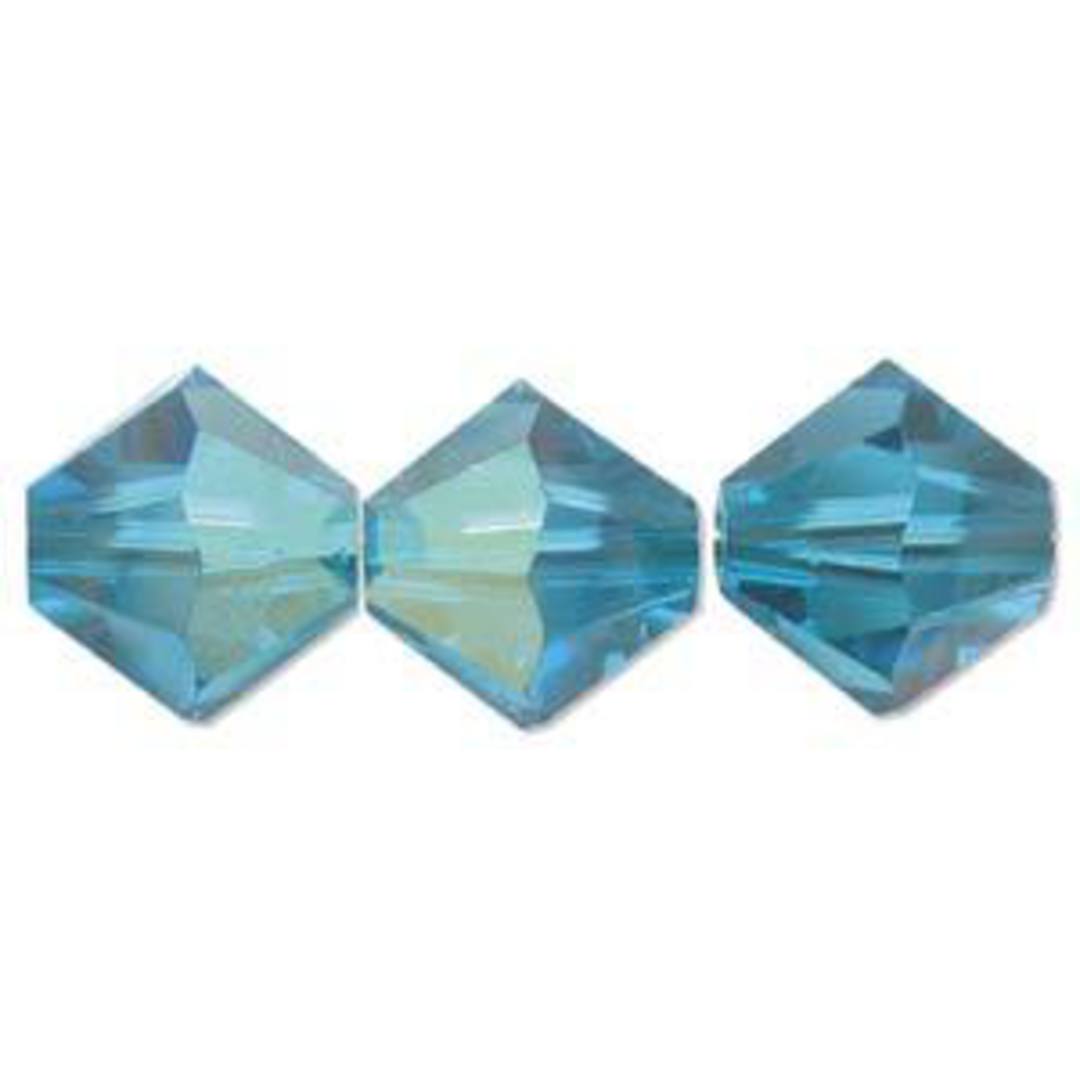 4mm Swarovski Crystal Bicone, Blue Zircon AB image 0