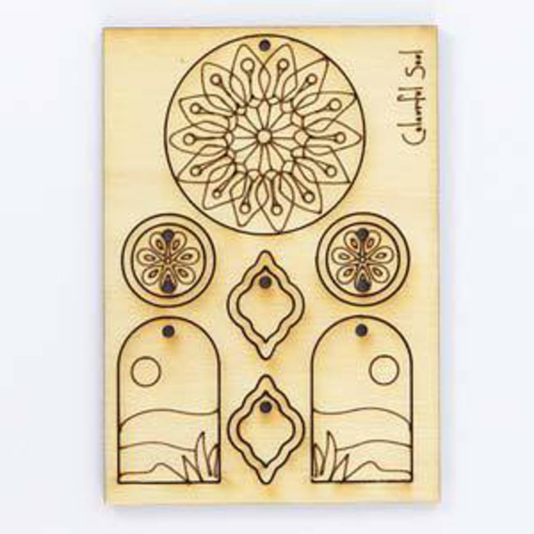 Wooden Jewellery Pop Out 013: Desert Windows Panel (6.8 x 9.6cm) image 2