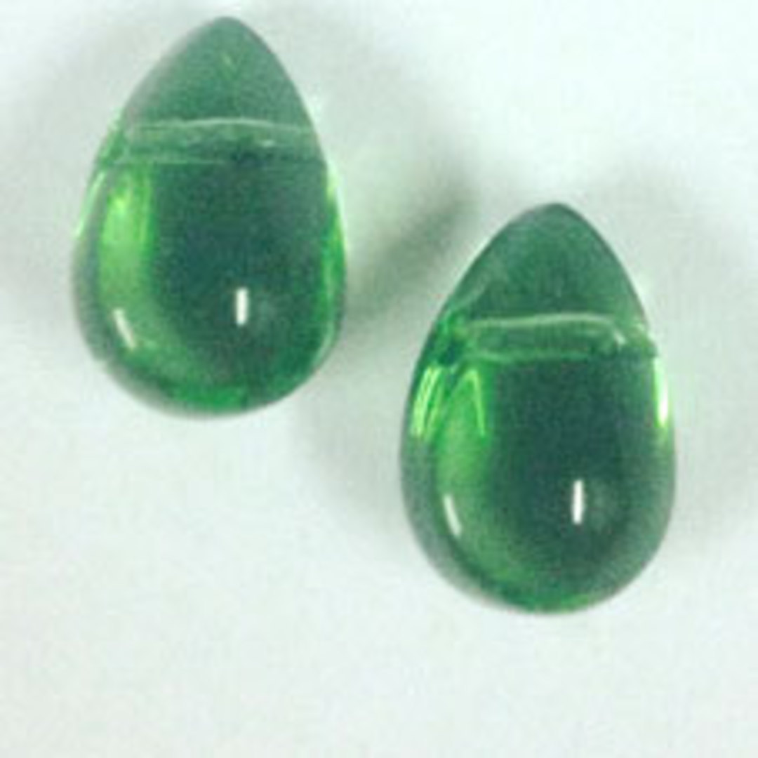 Flattened Tear Drop, 6mm x 10mm: Green image 0