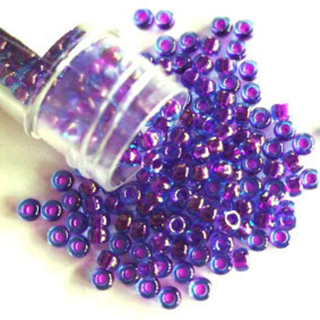 NEW! Miyuki size 8 round: 325 - Purple lined Crystal AB (7 grams) image 0