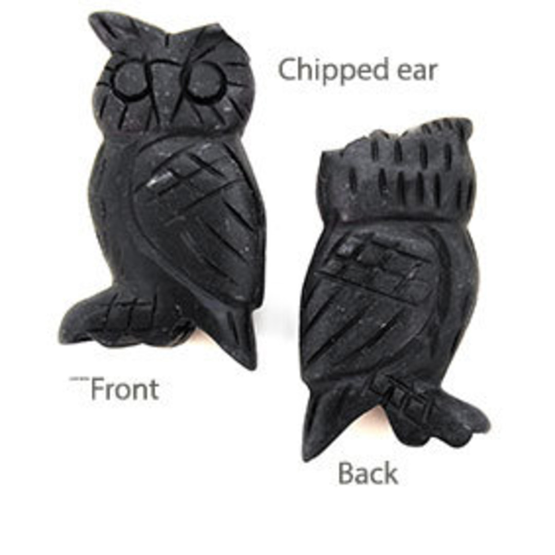 Carved Stone Owl (16 x 38mm) image 1