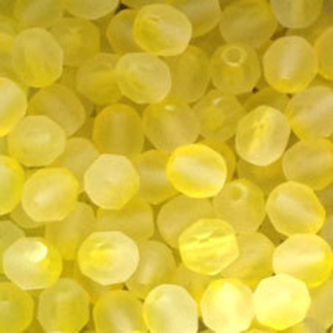 Czech Firepolished Facet: 6mm - Yellow/Clear frosty image 0