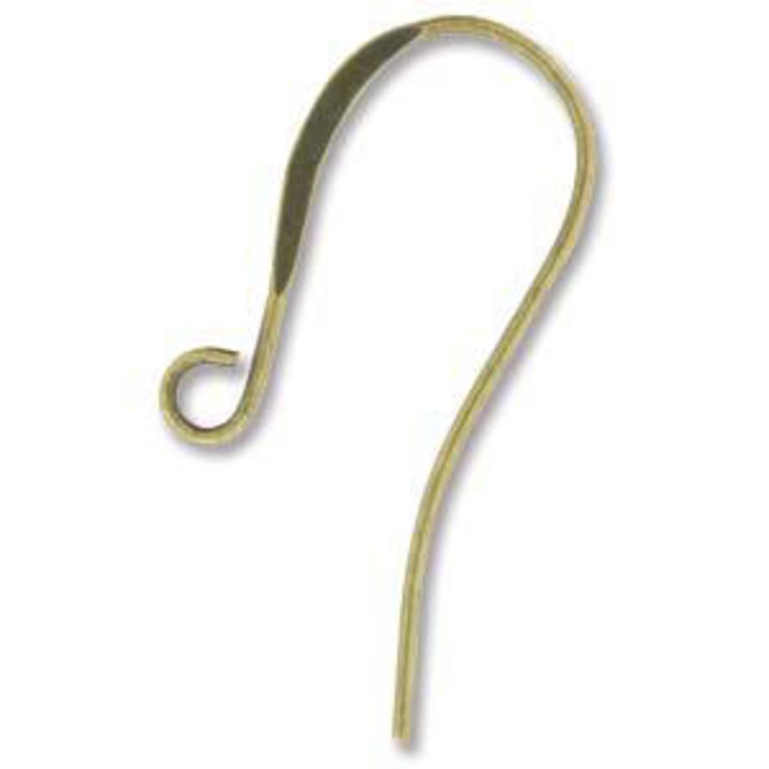 Flat earring hook (26mm) - antique brass (nickel free) image 0