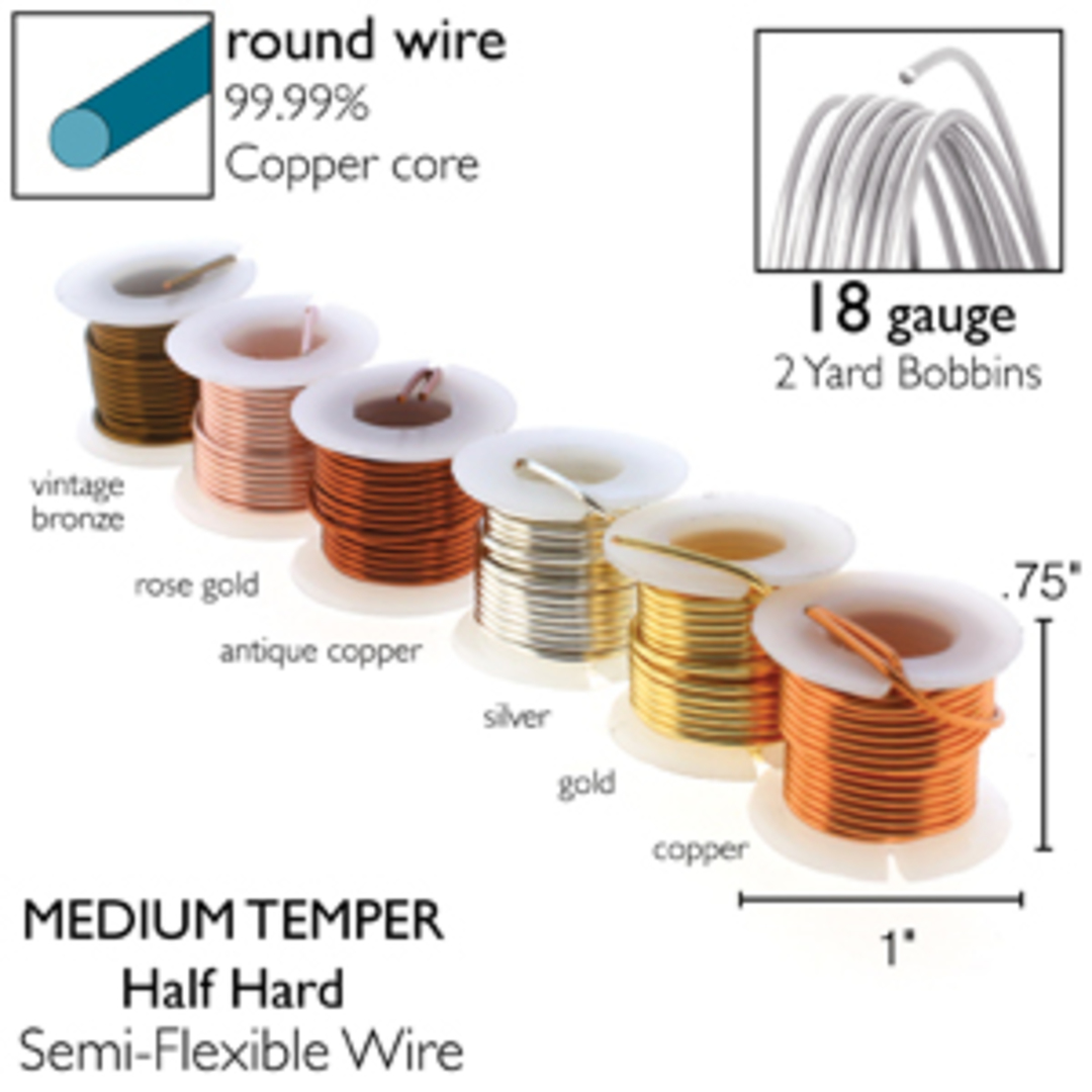 Beadsmith Craft Wire 18 gauge: 6 x mini spools - assorted colours image 1