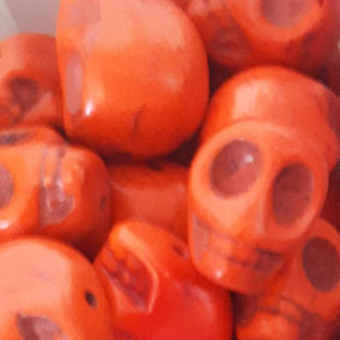 Howlite Skull: Large - Orange image 0