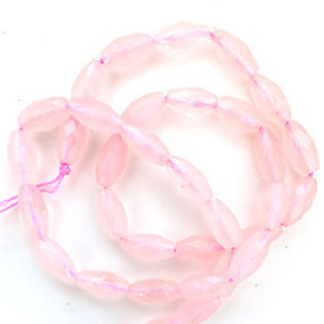 Rose Quartz faceted oval (12 x 6mm) - one strand only. 34 beads. image 0