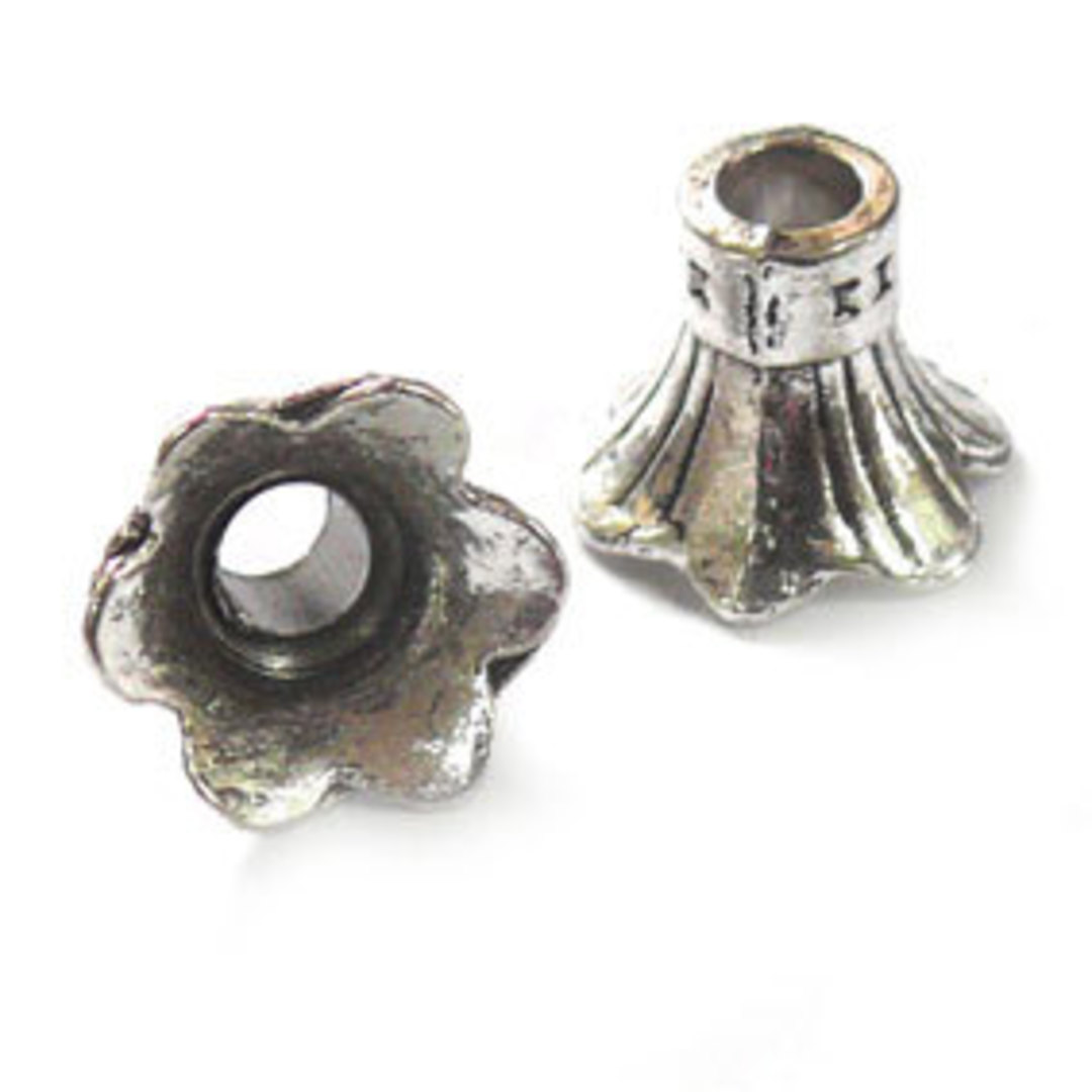 Fluted Bell Cone, 10mm - Antique Silver image 0