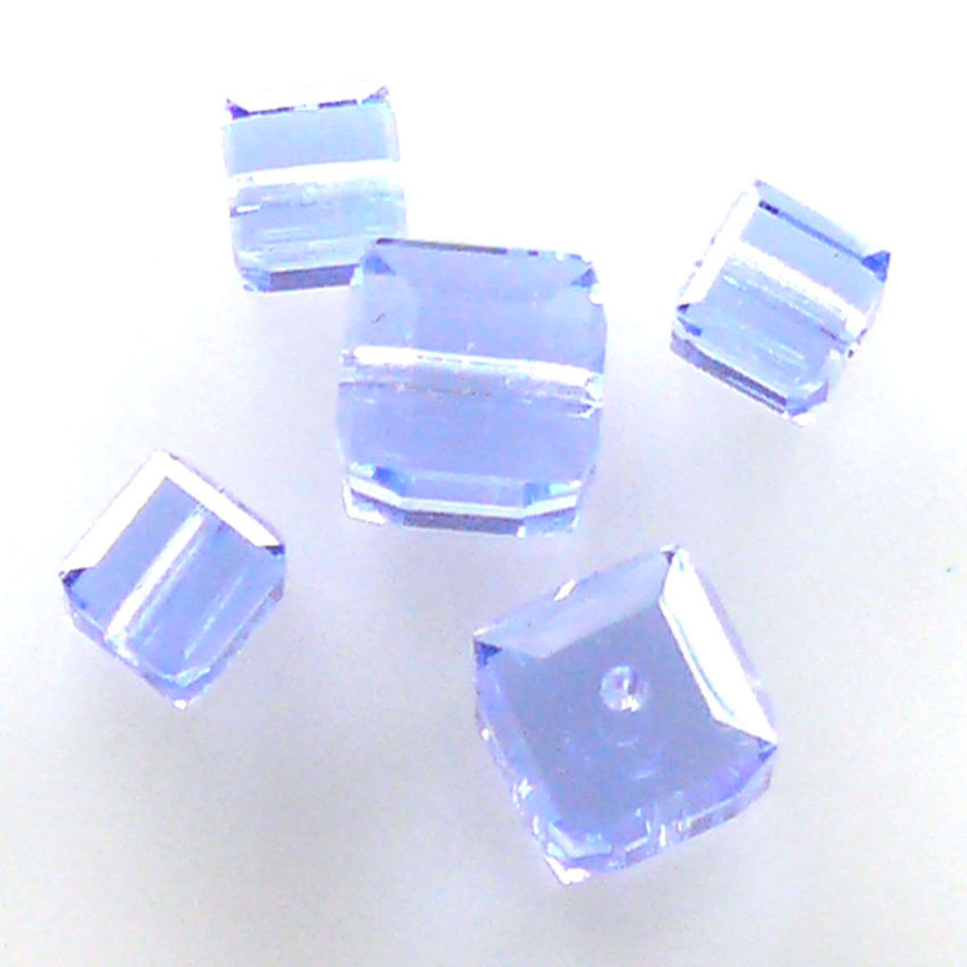 6mm Swarovski Crystal Cube, Sapphire light image 0