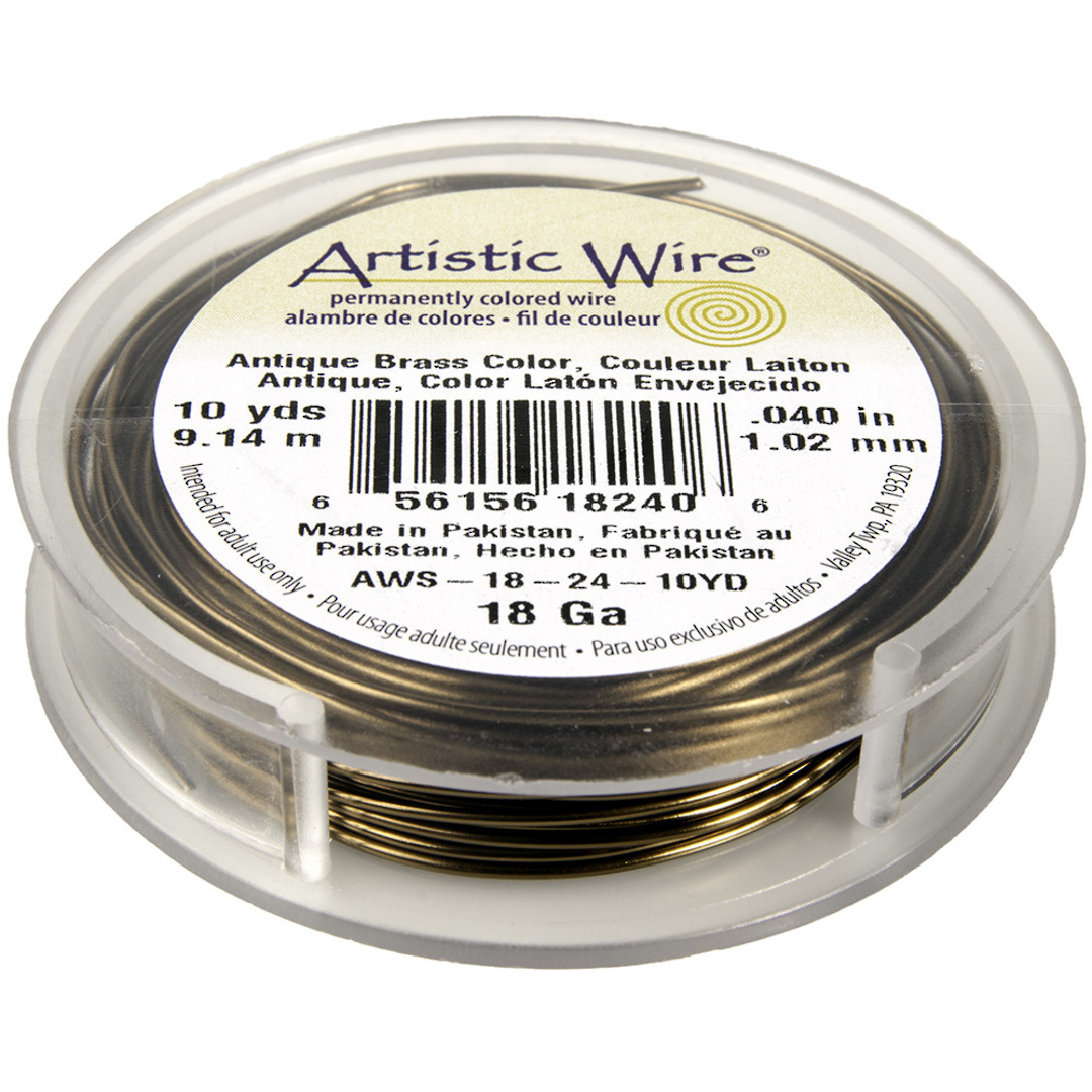 Artistic Wire: 18 gauge - Antique Brass (9.1m spool) image 0