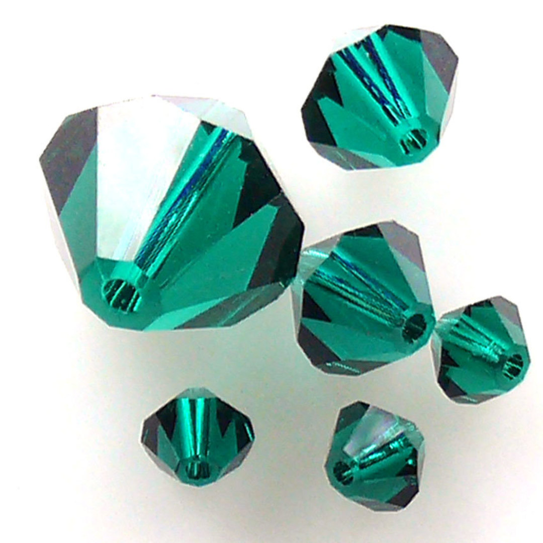 8mm  Swarovski Crystal Bicone, Emerald image 0