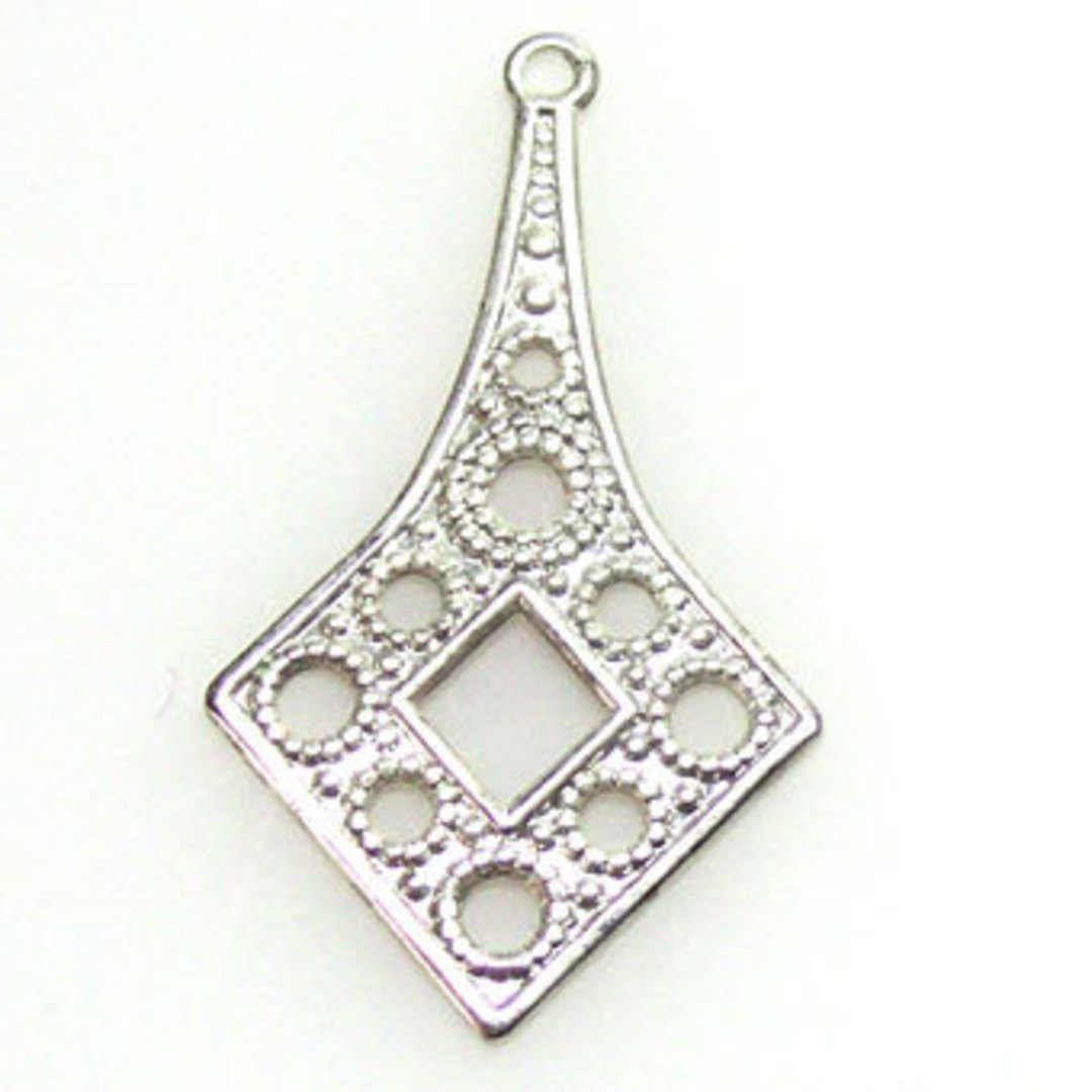Antique Silver Chandelier Top, Fine filgree diamond image 0