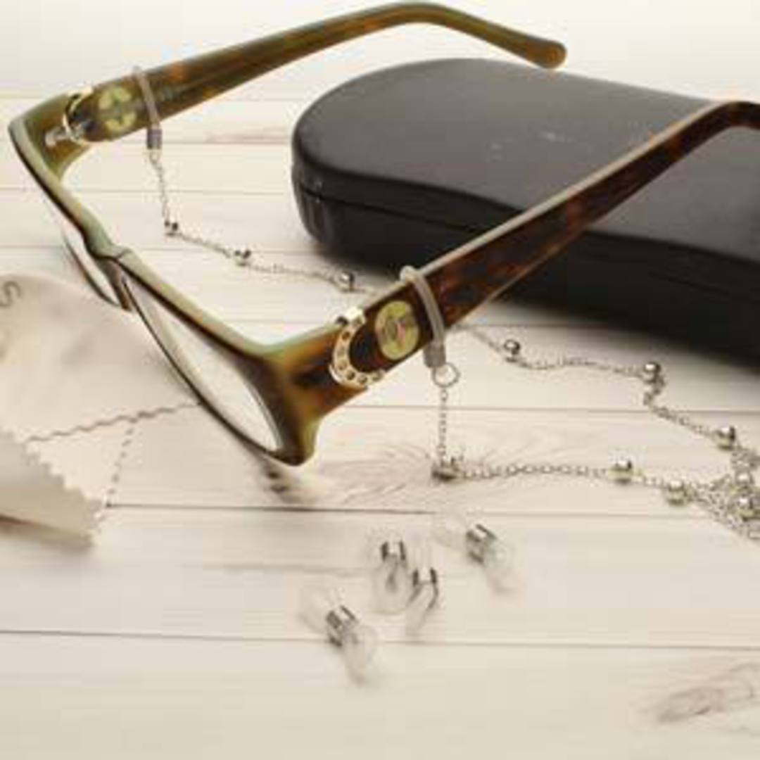 Eye Glass/Spectacle Ends: opaque with silver wrap image 2
