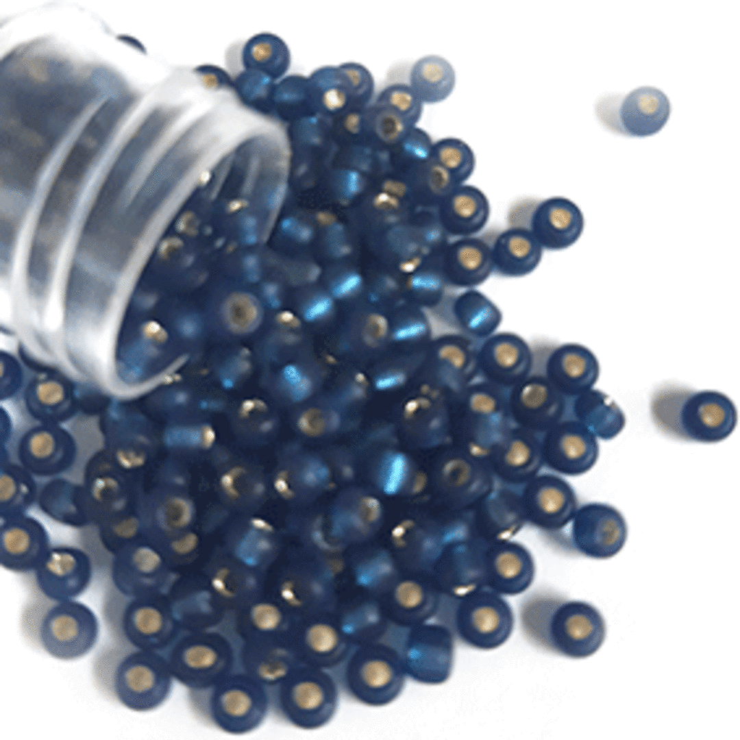 Miyuki size 8 round: F31 - Frosted Dark Denim Blue (7 grams) image 0