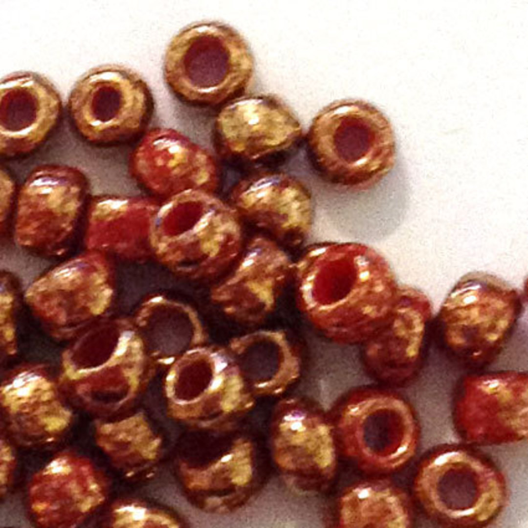 Toho size 8 round: 1708 - Dark Red, bronze colourwashed (7 grams) image 1