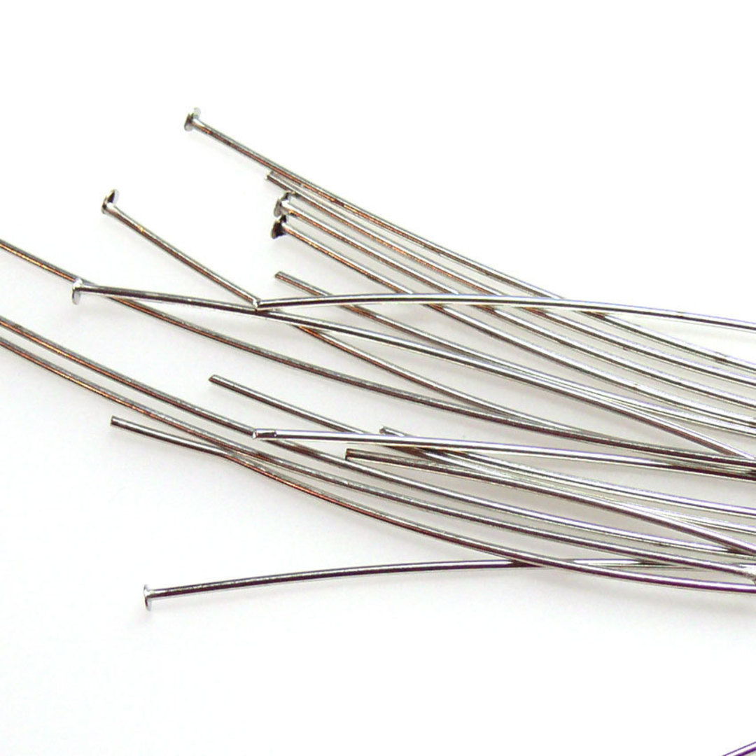 Long (64mm) Headpin (21g) - Antique Silver plate image 0