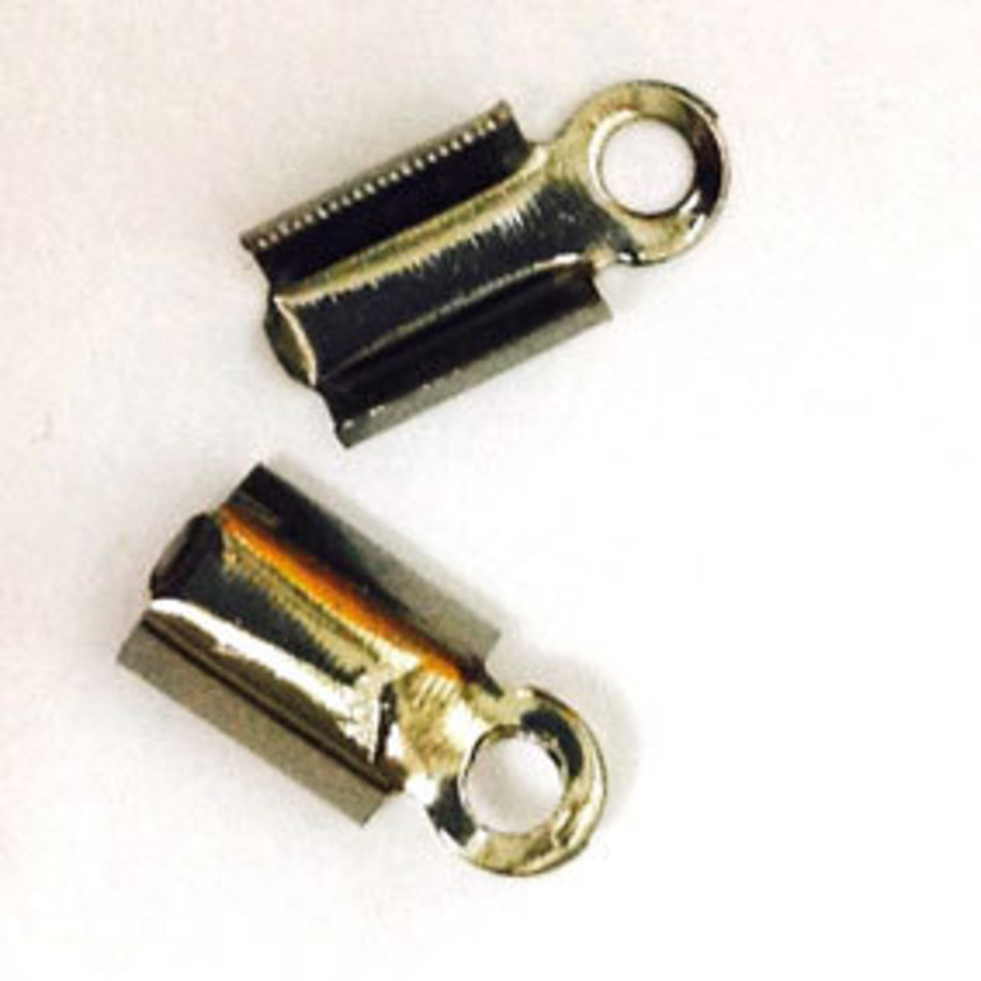 Fold Over Crimp (leatherend) - regular, 5mm: Gunmetal image 0