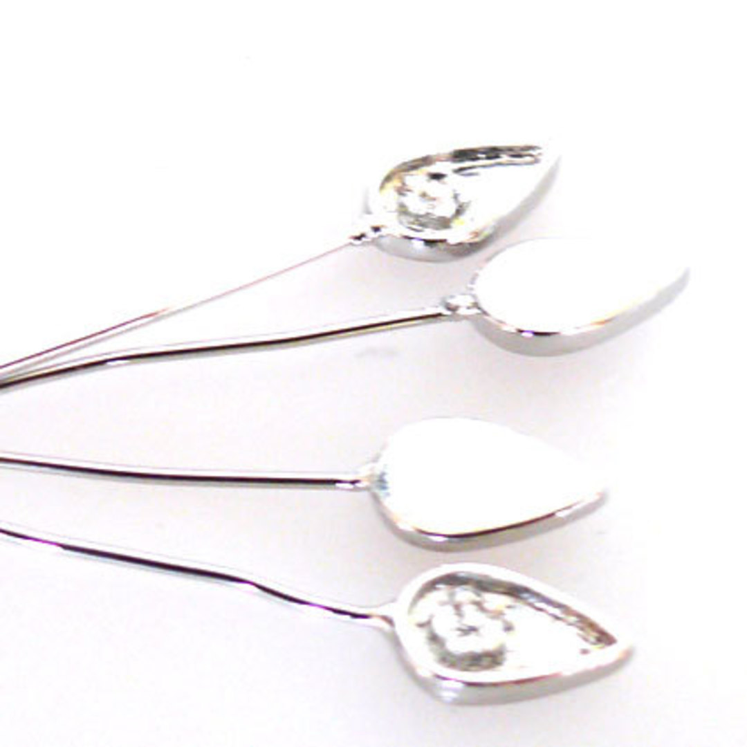 Extra Long (75mm) Headpin with pointed drop (20g) - Bright Silver image 0
