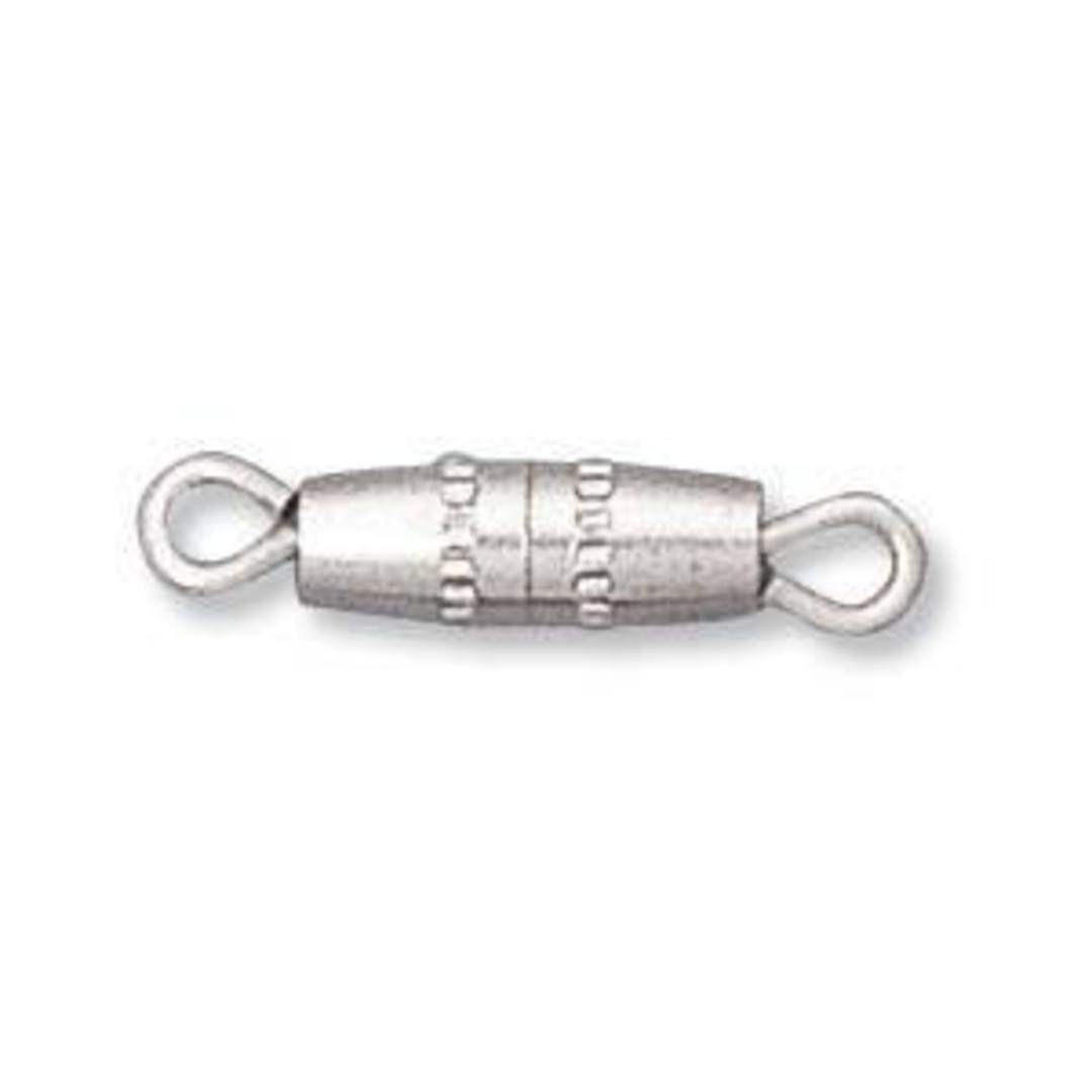 11mm (plus loops) Thin Barrel Clasp - antique silver image 0