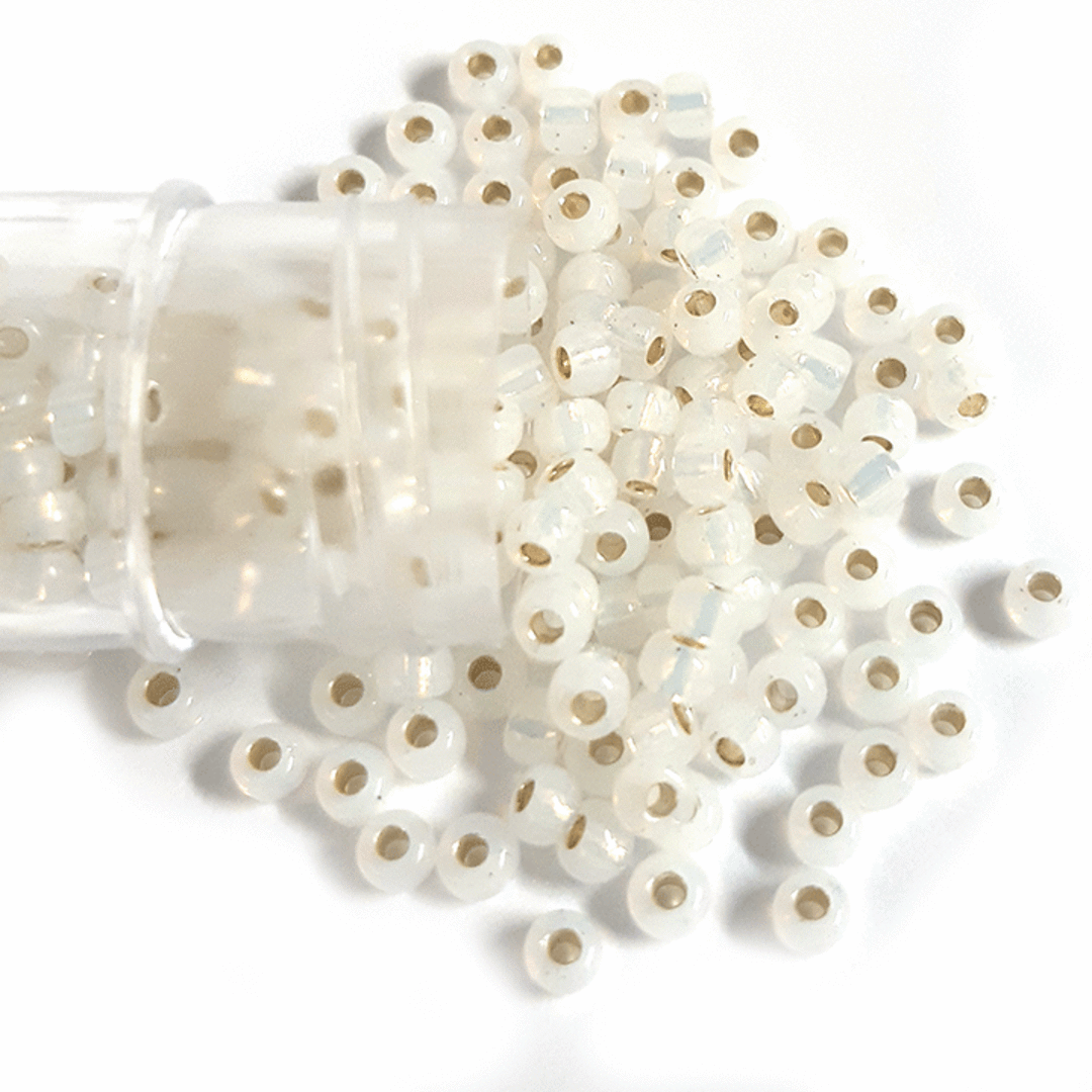 Miyuki size 8 round: 551 - White Opal Satin (7 grams) image 0