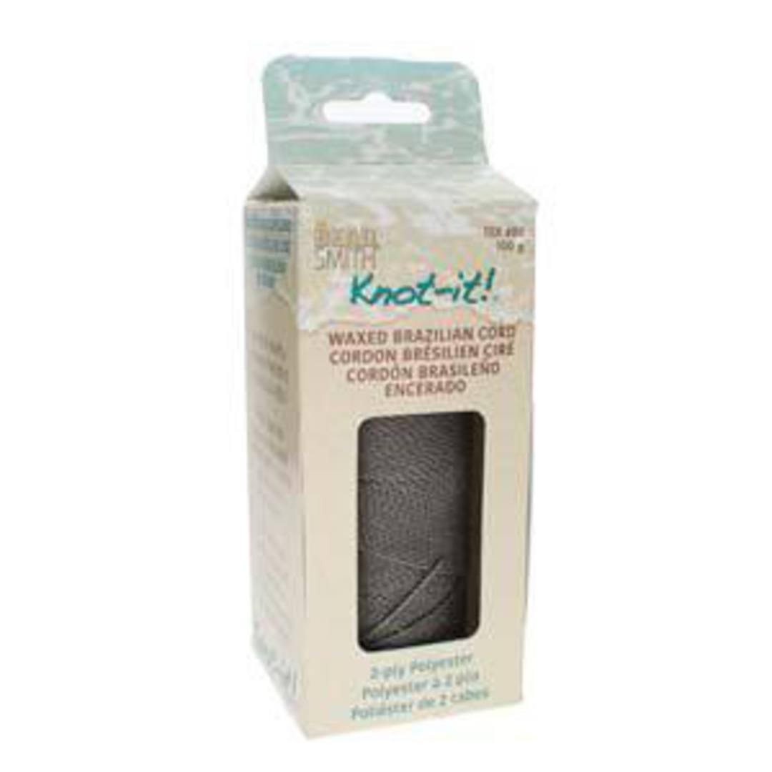 0.8mm Knot-It Brazilian Waxed Polyester Cord: Dark Grey image 1