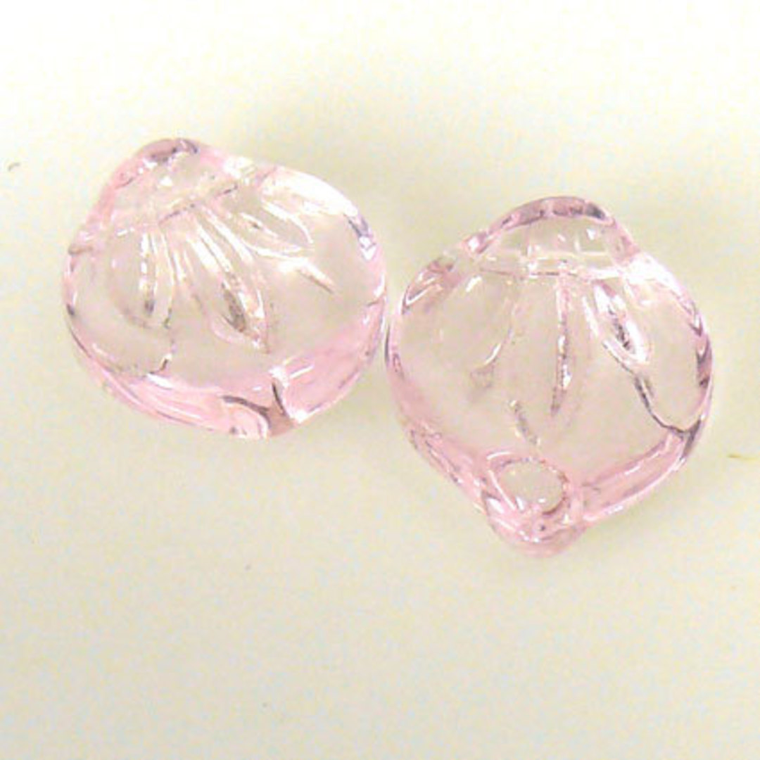 Fat Curved Leaf, 12mm x 15mm - Pink transparent image 0