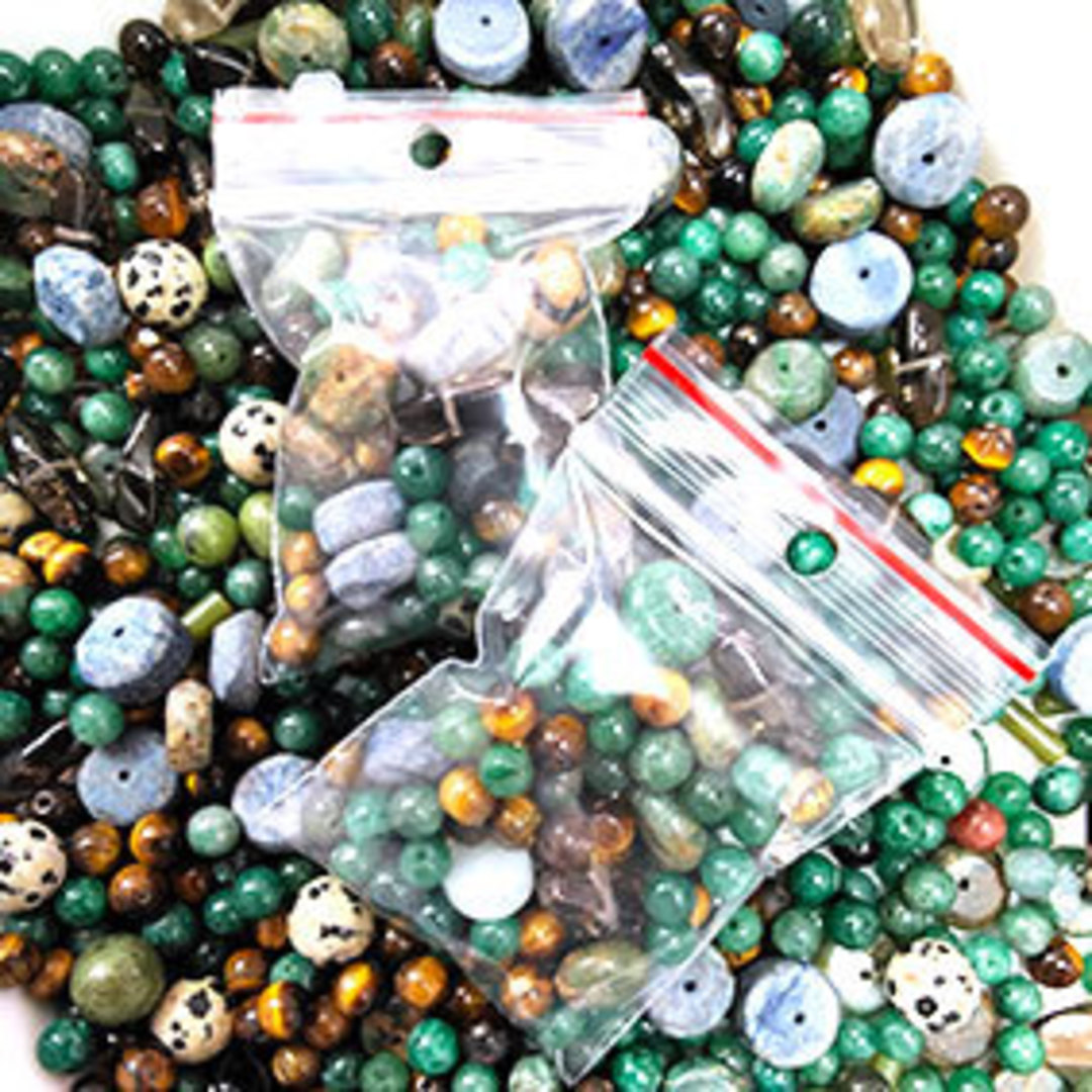NEW! Semi-Precious Bead Mix 2 -Blues and Greens (approx 70 per pack) image 0